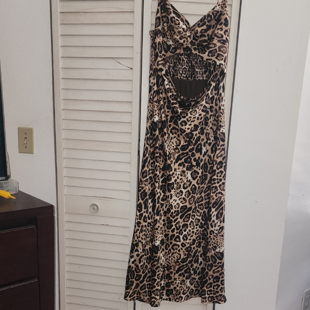 Leopard Print Maxi Cutout Dress From express In MEDIUM
